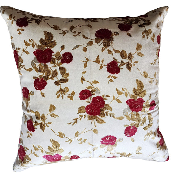 Classy Red Floral Cushion Cover