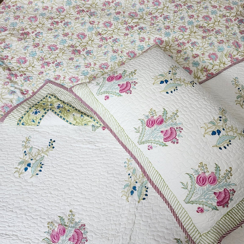 The Serene  - Hand Blocked Quilted Bedcover