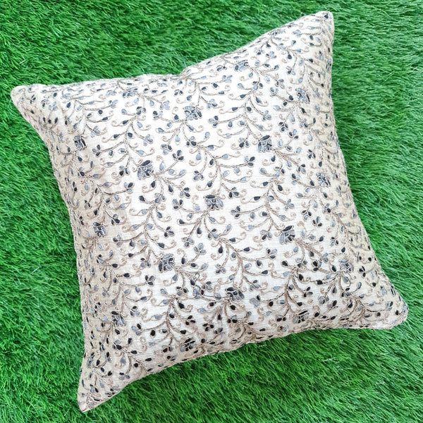 Floral Embroidery Cushion Cover
