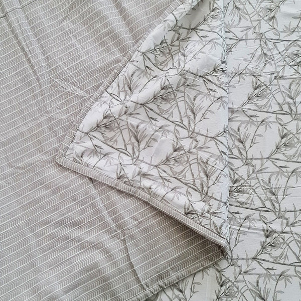 Grey Leaf Design Cotton Dohar