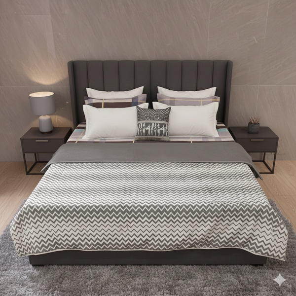 Grey Shaded Pattern Warm Double and Reversible Duvet Cover