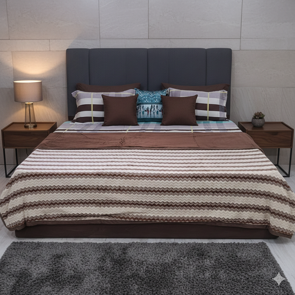 Brown and White Double Warm and and Reversible Duvet Cover