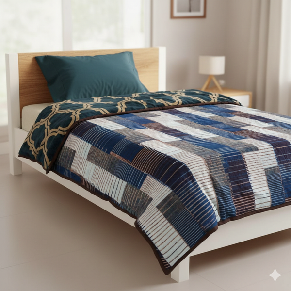 Bold Geometric Print - Single Warm and Reversible Duvet Cover