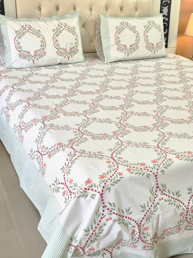 Elegant Florals - Jaipuri Block Print Sheet Set