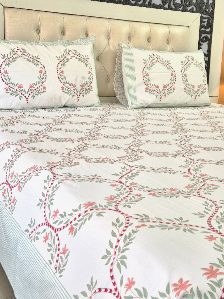 Elegant Florals - Jaipuri Block Print Sheet Set