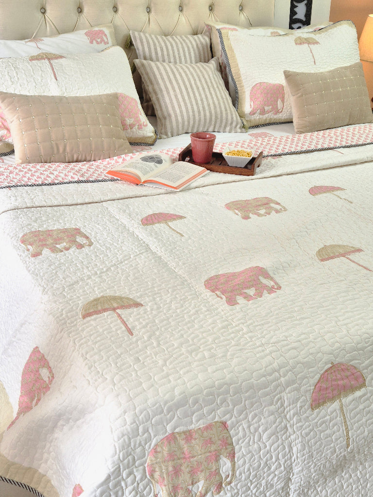Royal Affair - Hand Blocked Quilted Bedcover