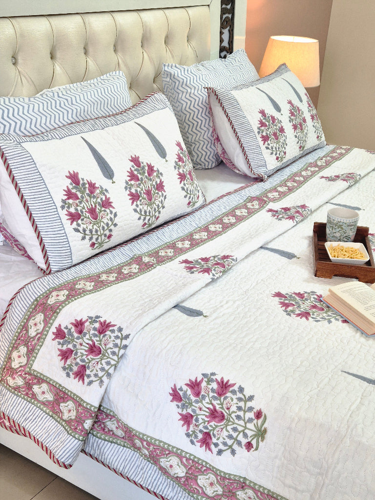 RangSaaz - Reversible Hand Blocked Quilted Bedcover