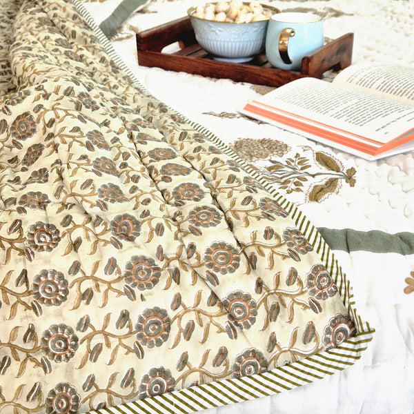 Mitti ki Khooshboo Double Hand Blocked Quilt
