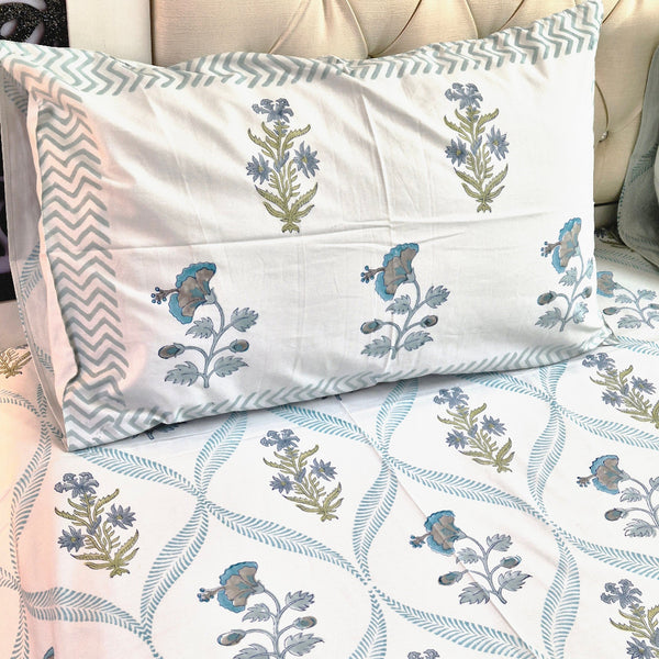 Blue's Calm Jaipuri Block Print Sheet