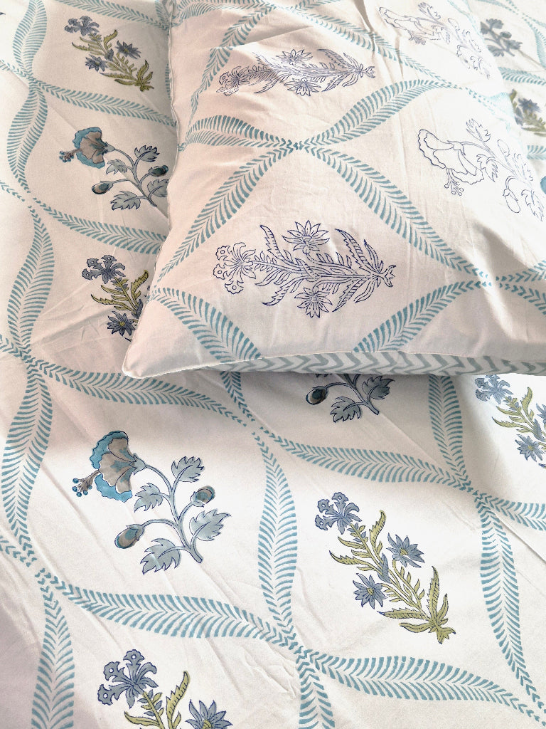 Blue's Calm Jaipuri Block Print Sheet