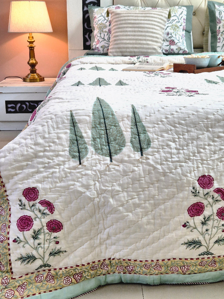 The Cypress Charm Double Hand Blocked Quilt