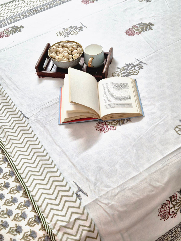 Subtle Beauty Hand Blocked Reversible Single Dohar