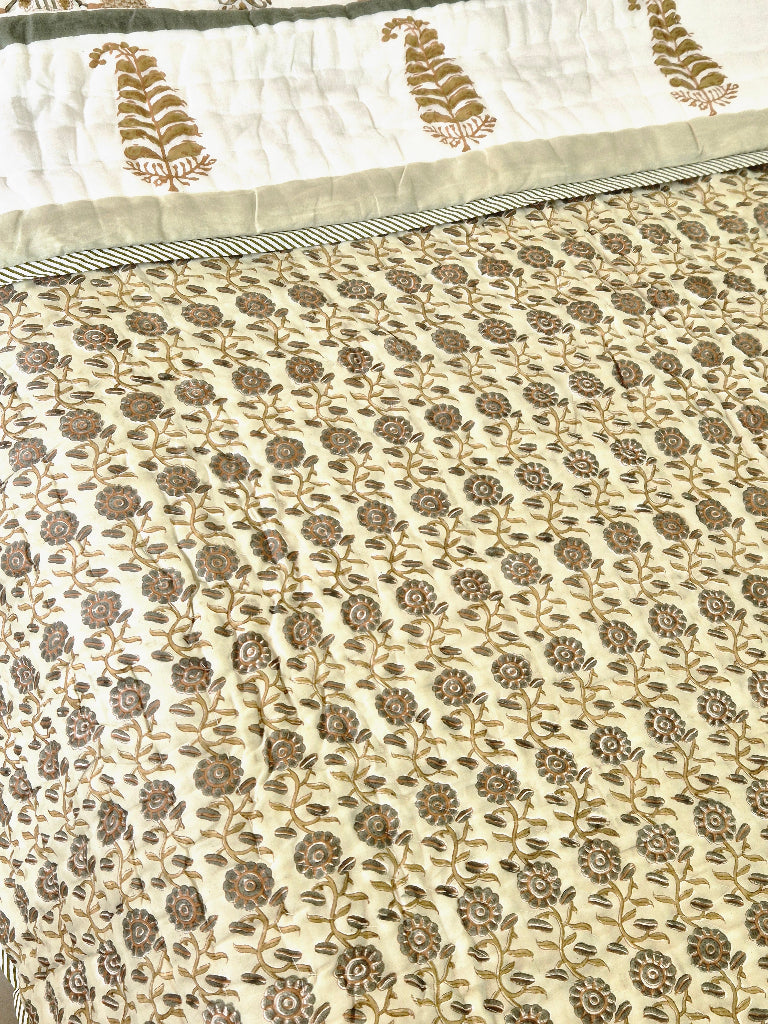 Mitti ki Khooshboo Double Hand Blocked Quilt