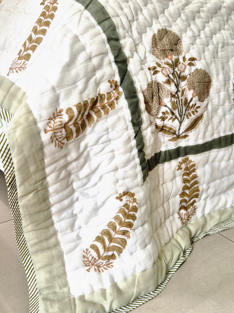 Mitti ki Khooshboo Double Hand Blocked Quilt