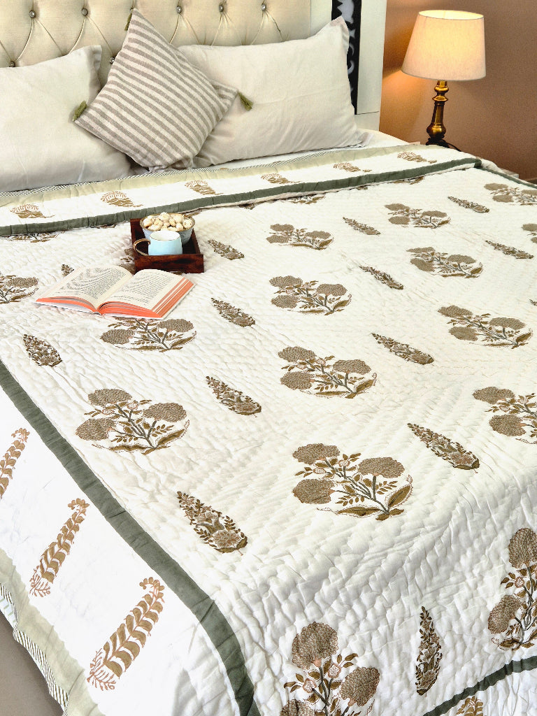 Mitti ki Khooshboo Double Hand Blocked Quilt