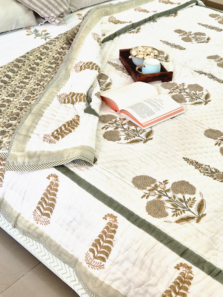 Mitti ki Khooshboo Double Hand Blocked Quilt