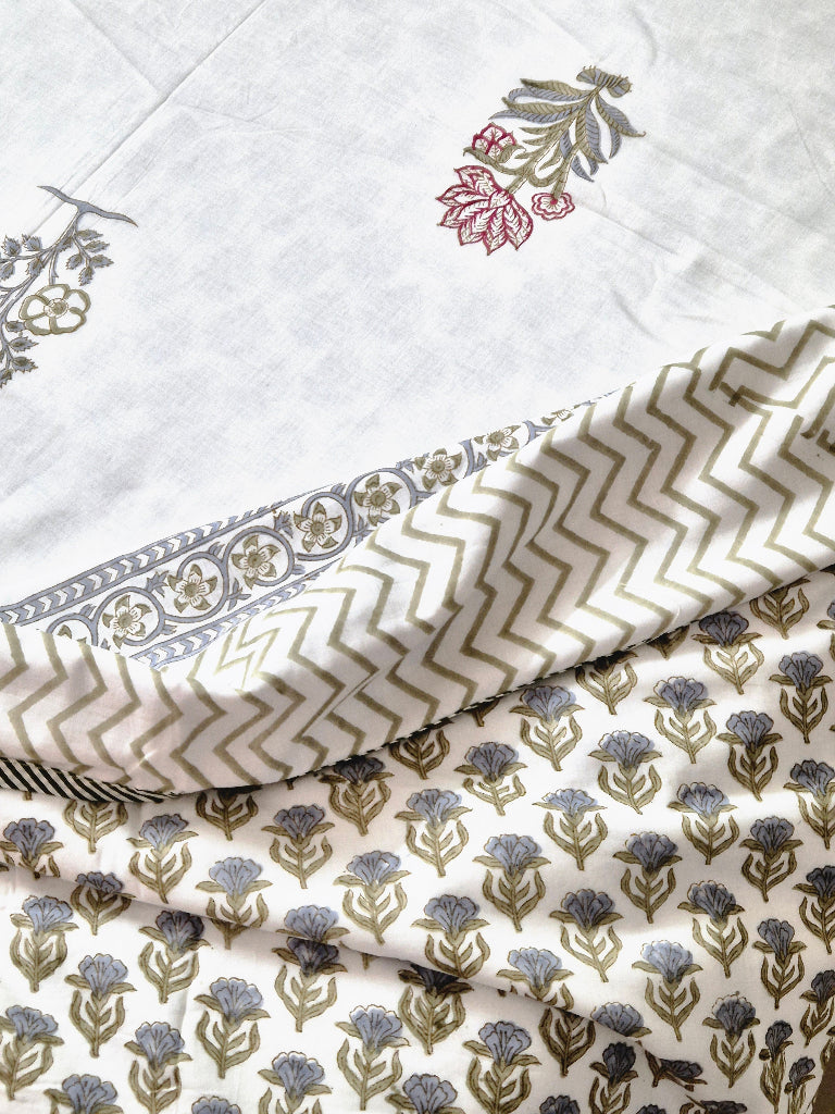 Subtle Beauty Hand Blocked Reversible Single Dohar