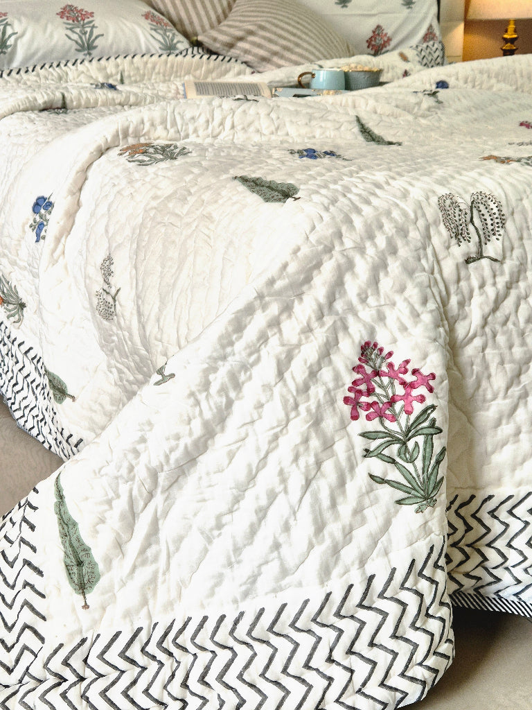 Bageecha Bliss Double Hand Blocked Quilt