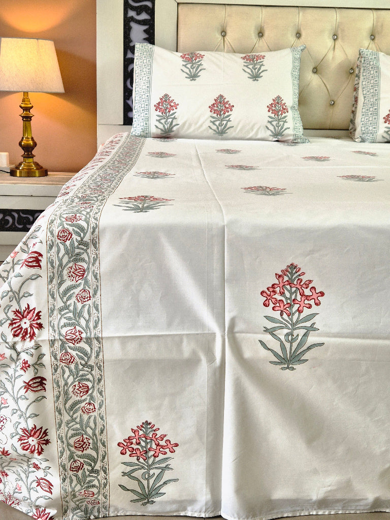 Chhapkari Hand Blocked Bedsheet
