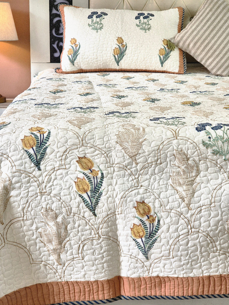 The Elite - Hand Blocked Quilted Bedcover