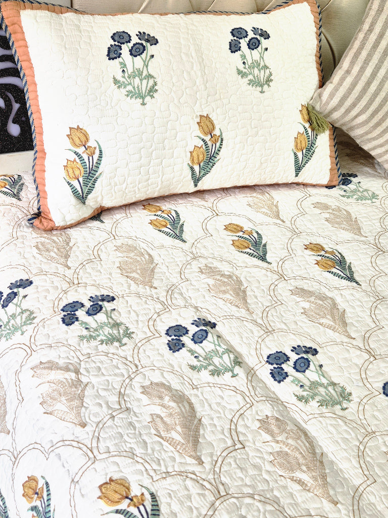 The Elite - Hand Blocked Quilted Bedcover