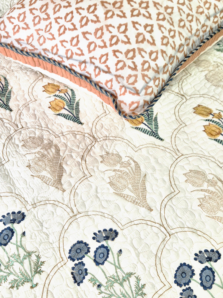 The Elite - Hand Blocked Quilted Bedcover