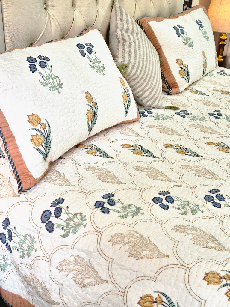The Elite - Hand Blocked Quilted Bedcover