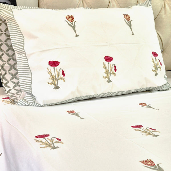 Subtle and Serene Blockprint Bedsheet