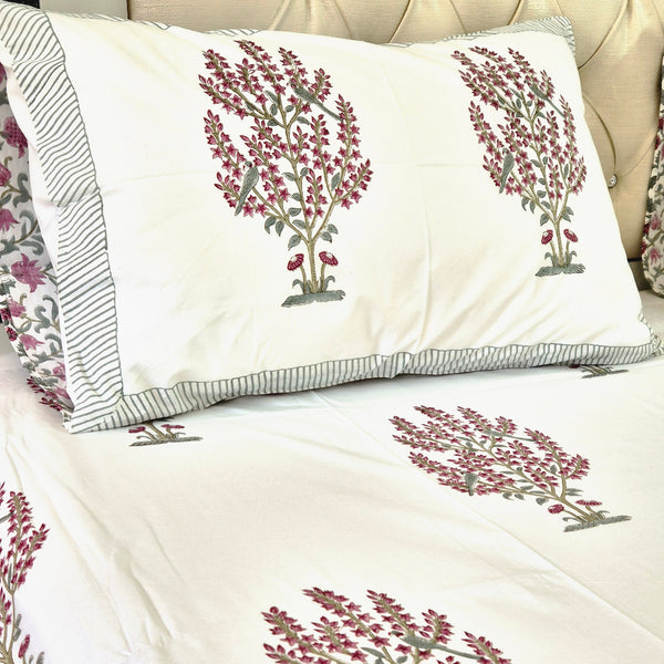Gulrang Percale Jaipuri Block Print Sheet Set