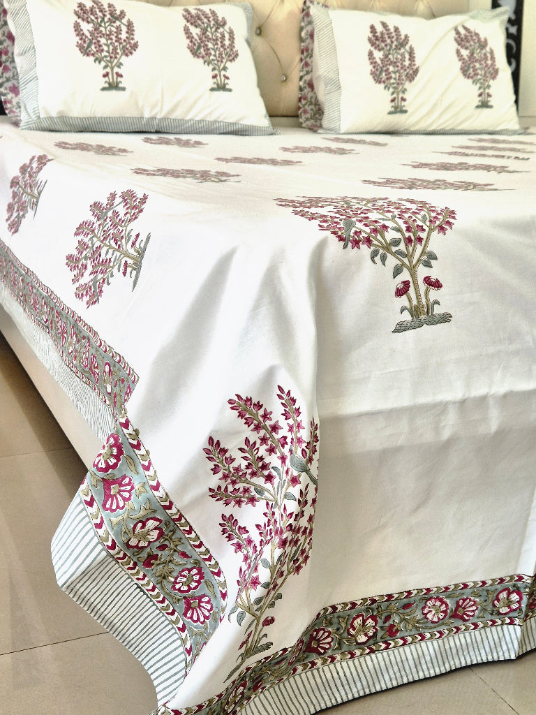 Gulrang Percale Jaipuri Block Print Sheet Set