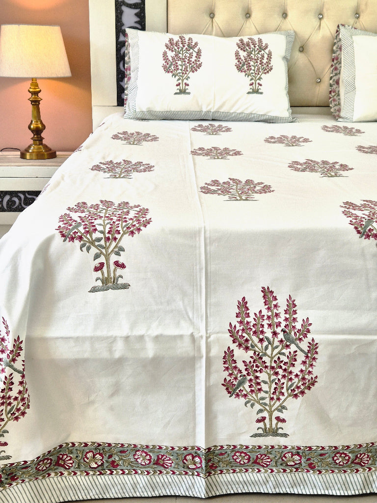 Gulrang Percale Jaipuri Block Print Sheet Set