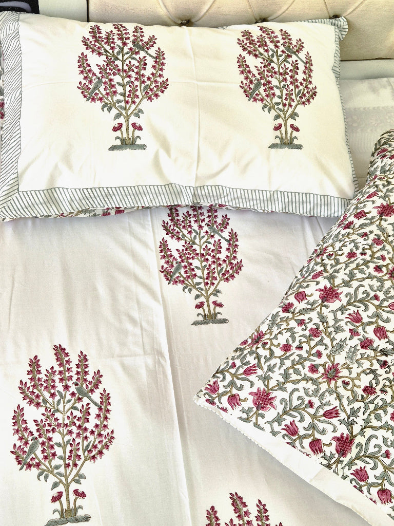 Gulrang Percale Jaipuri Block Print Sheet Set
