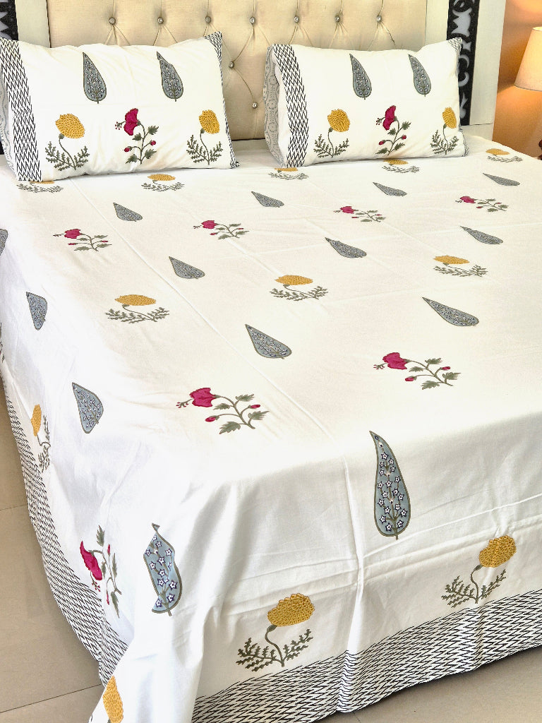 Phoolkari Luxe Block Print Sheet Set