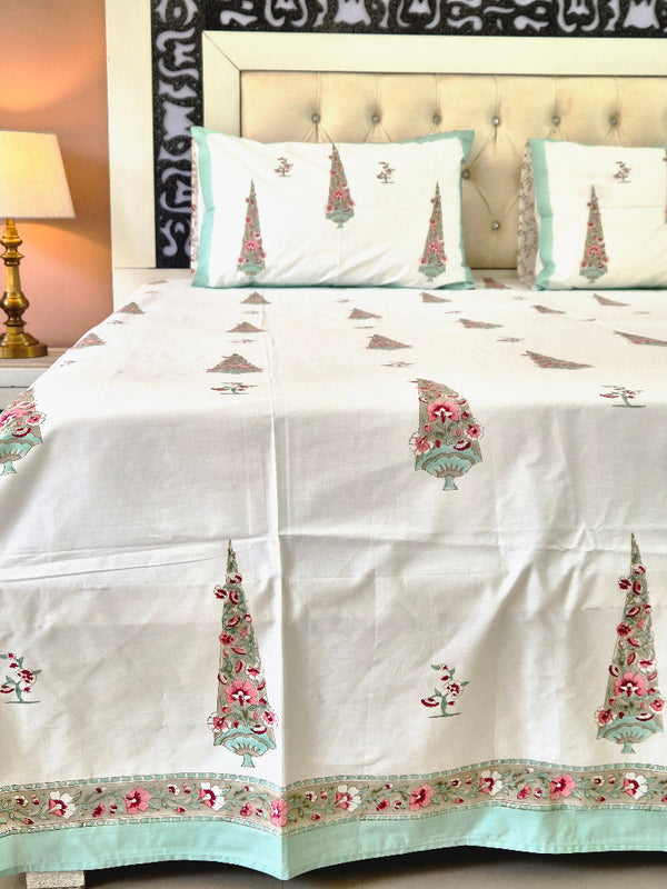 Elegant Florals - Jaipuri Block Print Sheet Set