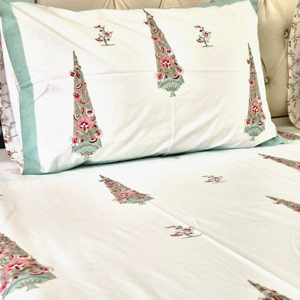 Elegant Florals - Jaipuri Block Print Sheet Set