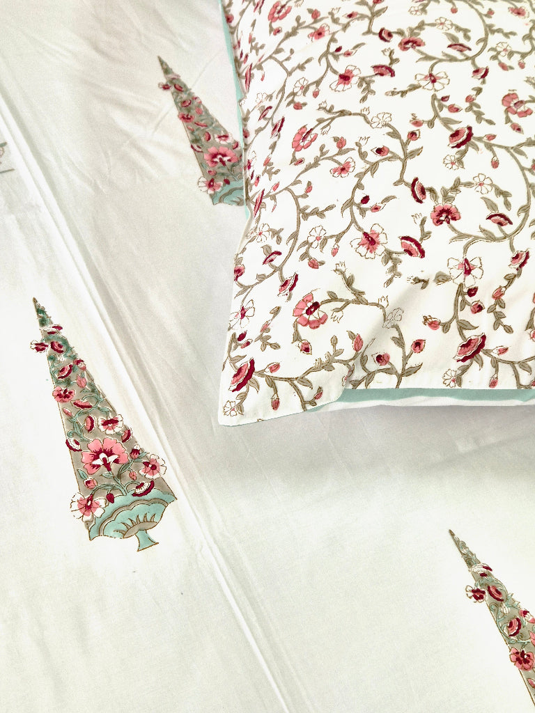 Elegant Florals - Jaipuri Block Print Sheet Set