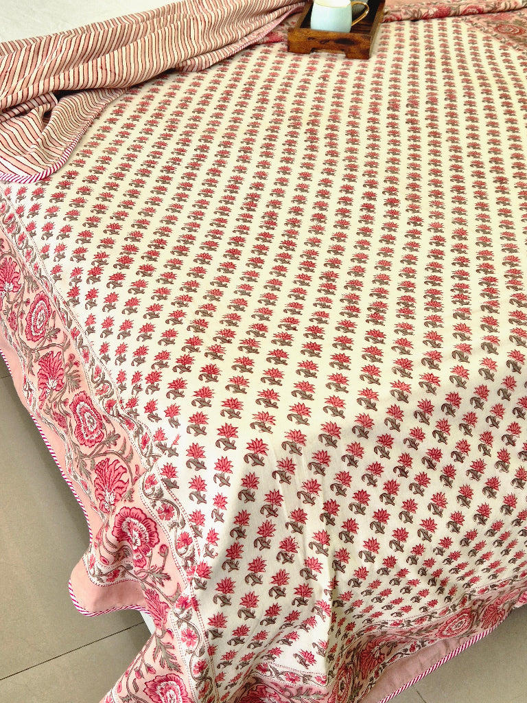 Peach Bloom Single Hand Blocked Dohar