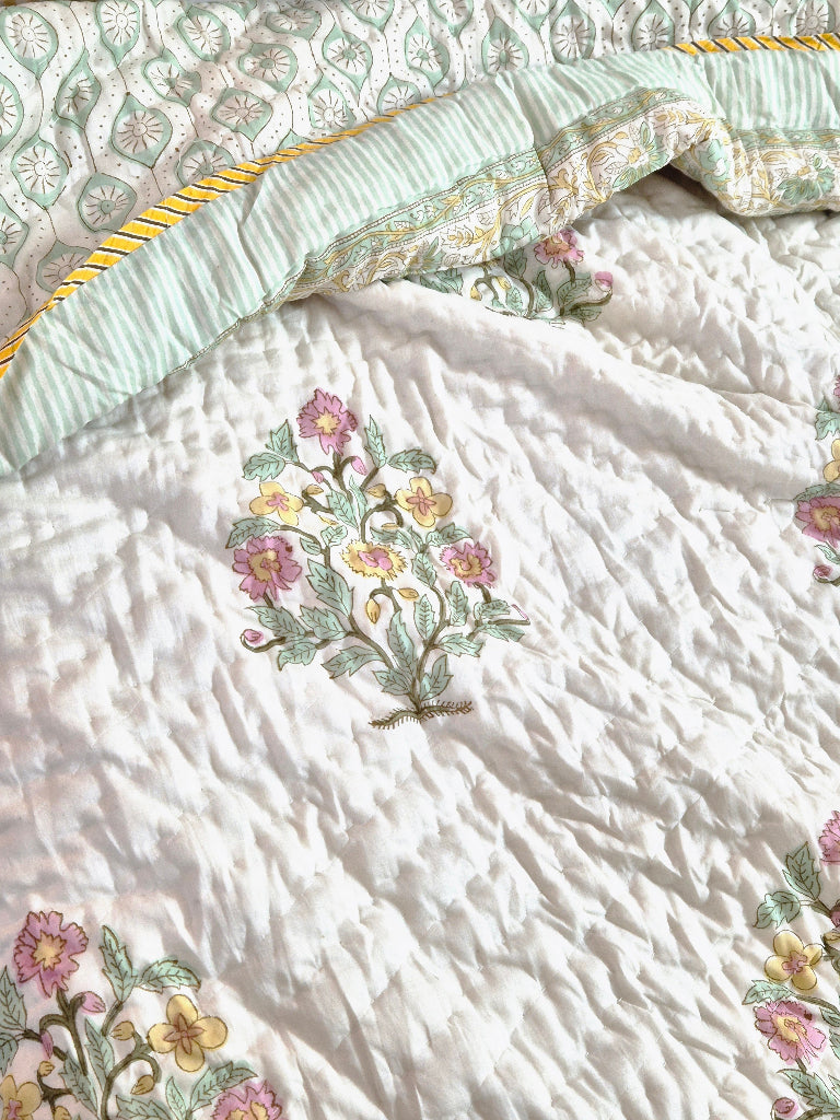 Stamped Serenity Double Hand Blocked Quilt
