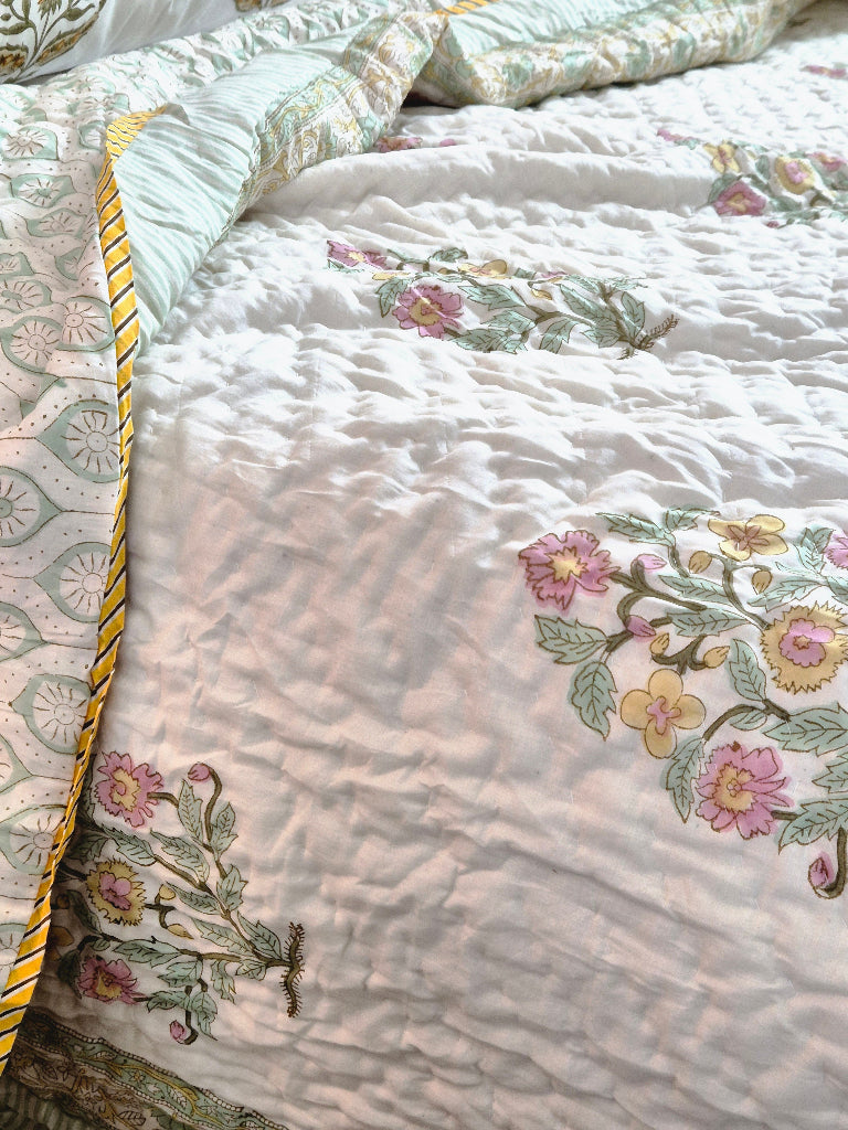 Stamped Serenity Double Hand Blocked Quilt