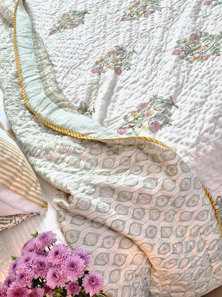 Stamped Serenity Double Hand Blocked Quilt