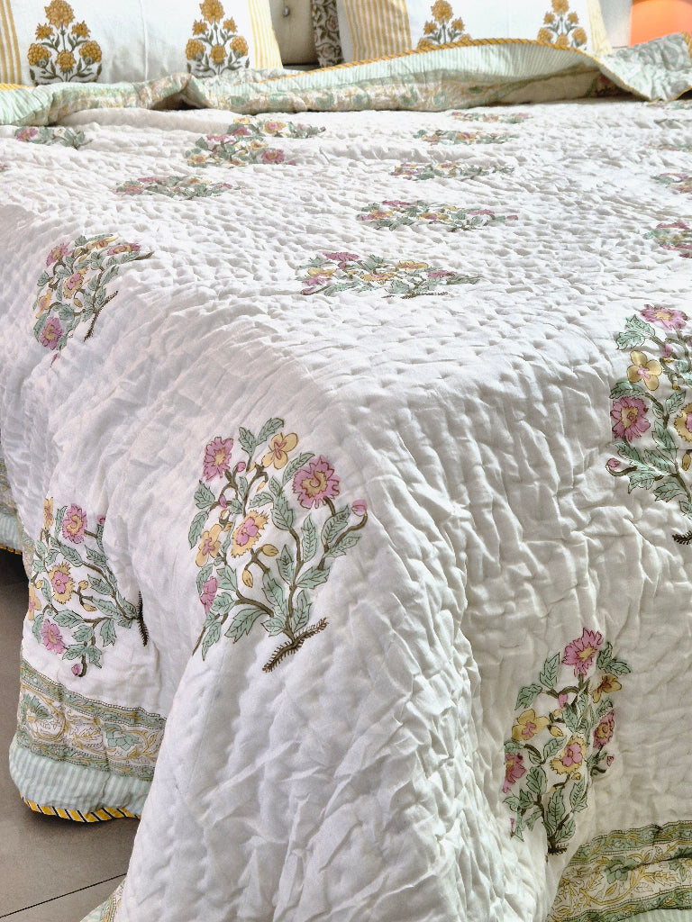 Stamped Serenity Double Hand Blocked Quilt