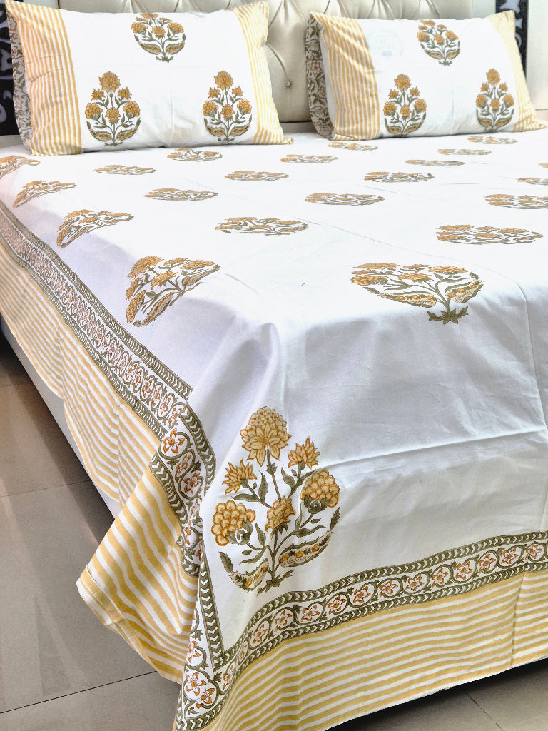 Roshan Phool Hand Blocked Sheet