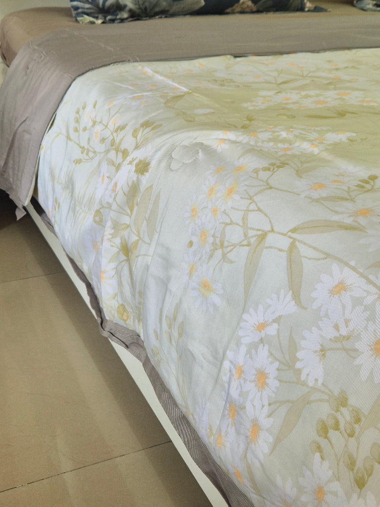 Green Floral Print Double Comforter