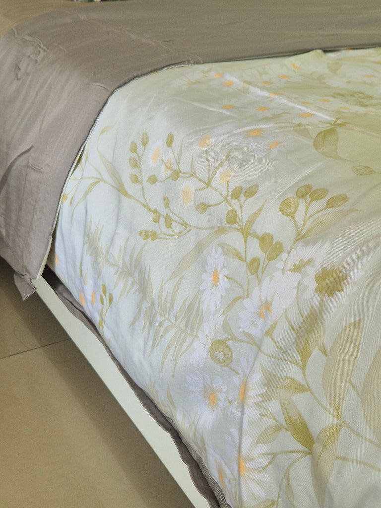 Green Floral Print Double Comforter