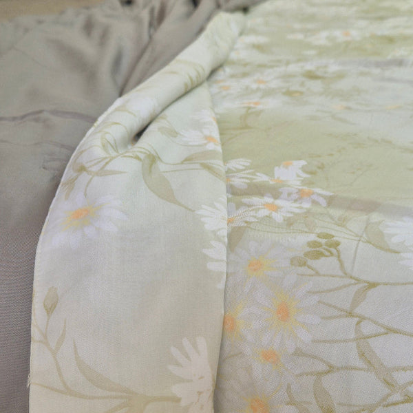 Green Floral Print Double Comforter