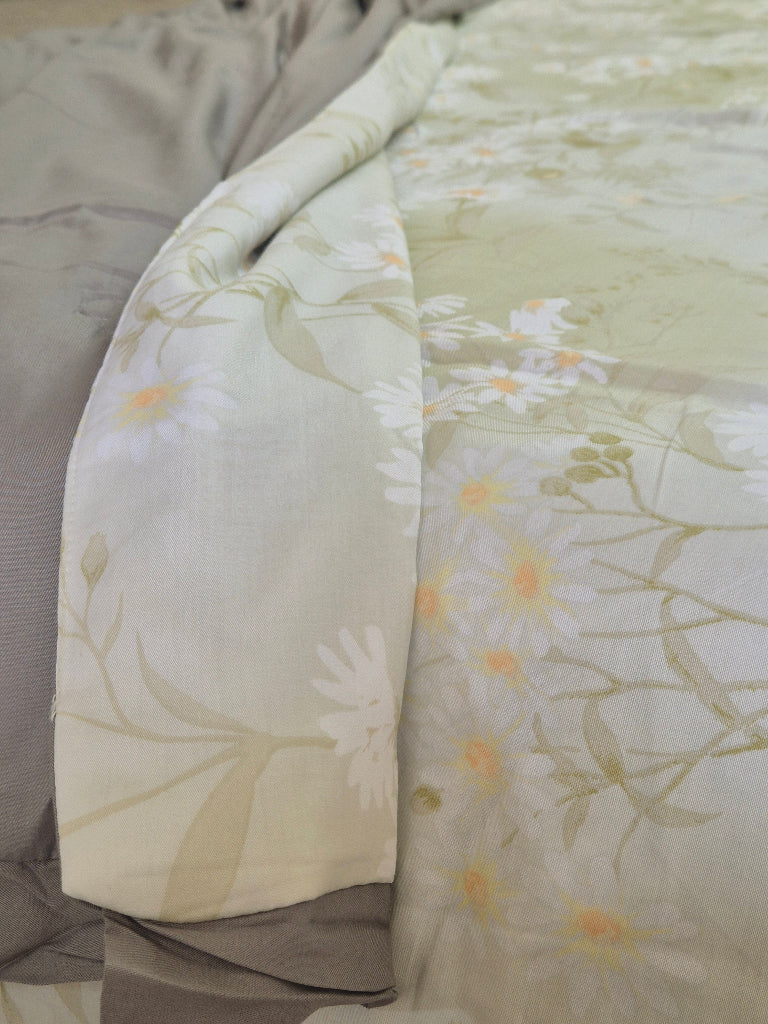 Green Floral Print Double Comforter
