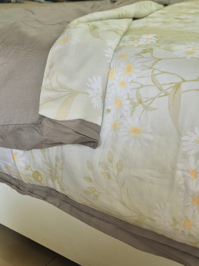 Green Floral Print Double Comforter