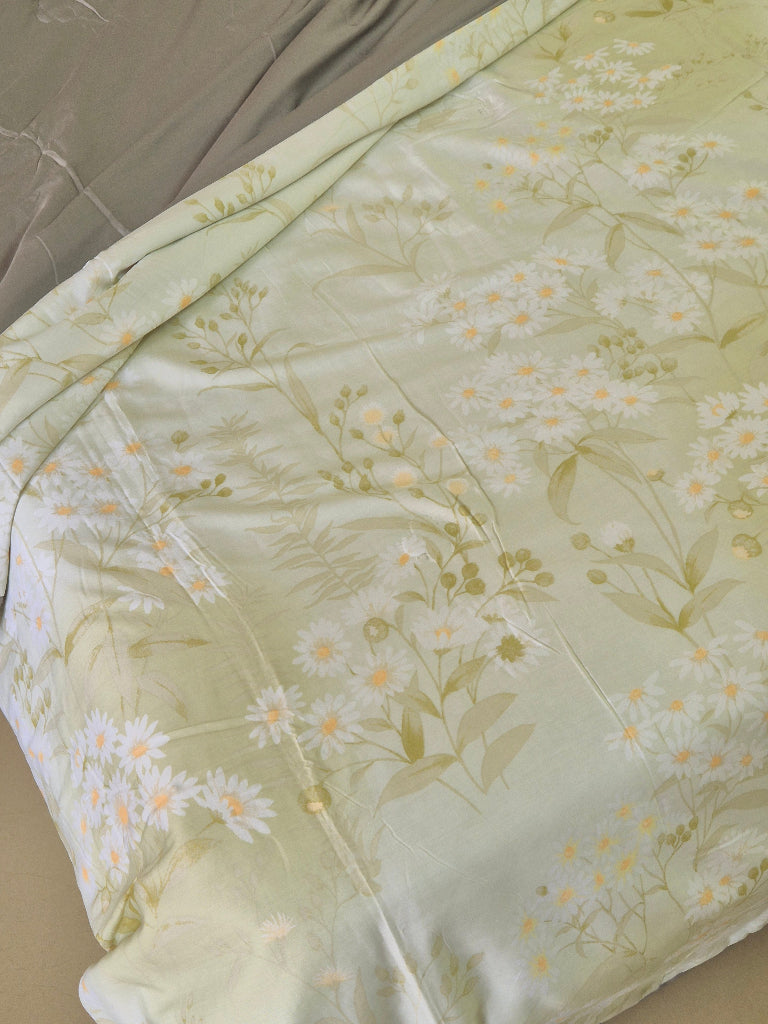 Green Floral Print Double Comforter