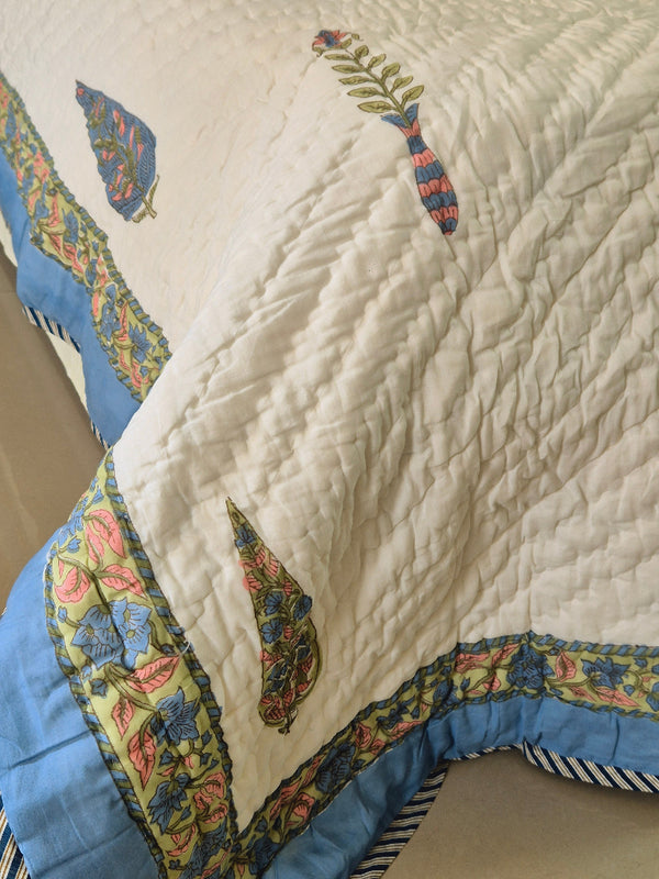 Cypress Bloom Single Hand-blocked Quilt
