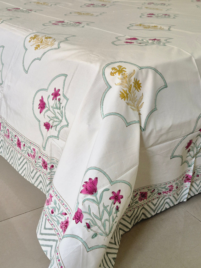 Phoolkari Hand Blocked Sheet